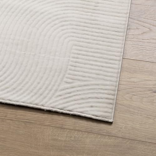 Tapis de sol doux lavable en machine IZA crème antidérapant