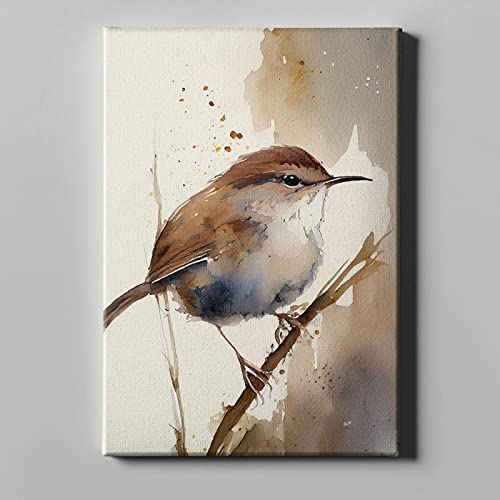 Affiche oiseau aquarelle pour salon et chambre : décoration murale zen sur toile 40x60cm