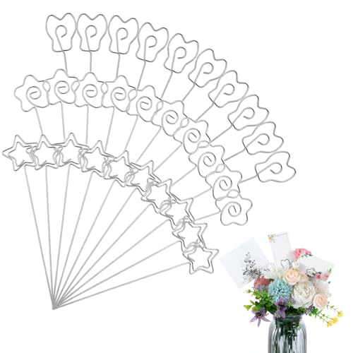 Lot de 30 supports photo en métal - Clips mémo - Porte-cartes - Bouquets de mariée, bouquet de mariée, Saint-Valentin, art floral, pour mariage,...