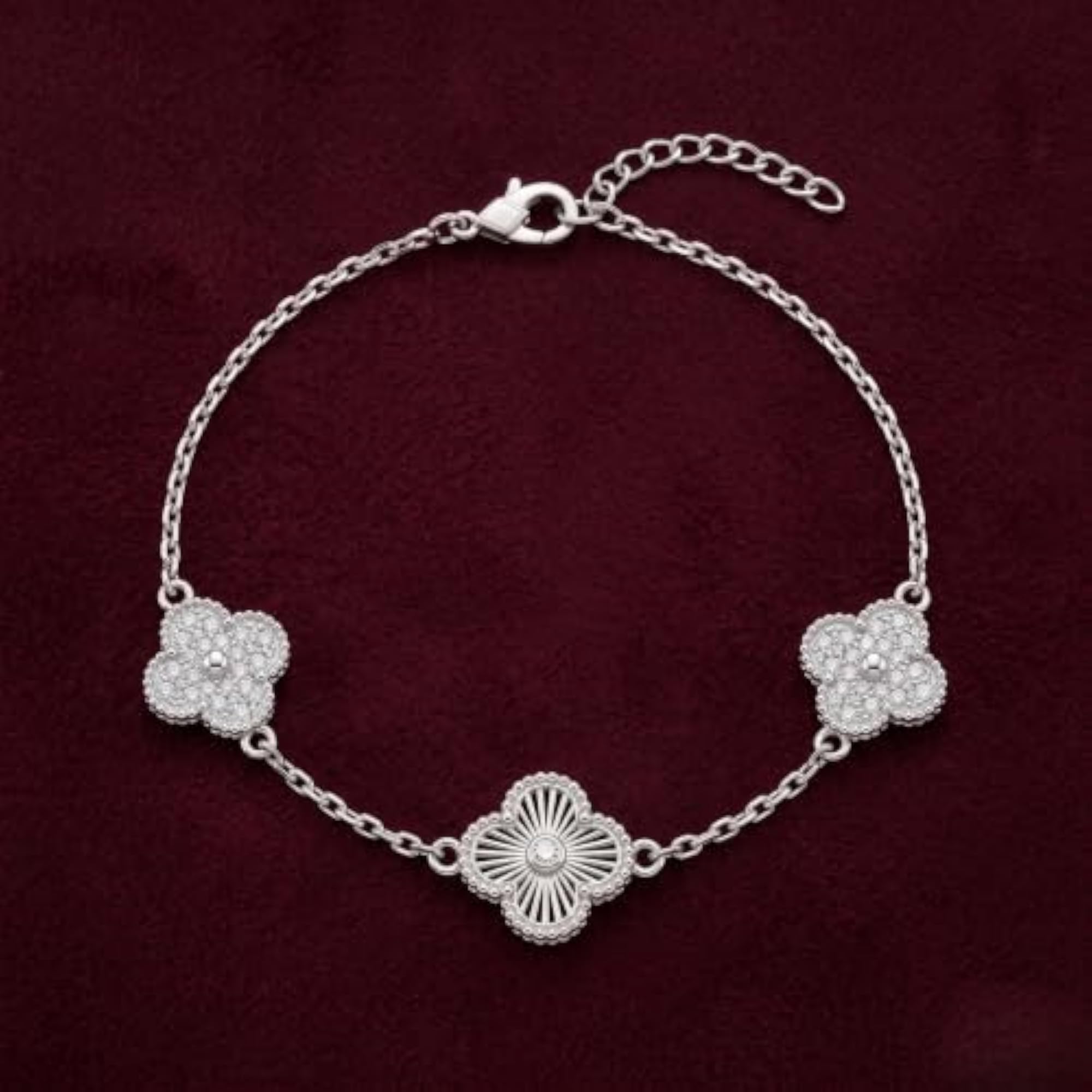 Women's Luminous Trefoil Clover 925 Silver Bracelet