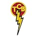 Elvis TCB Patch - Taking Care of Business - Nero, Rosso e Giallo - Elvis Presley TCB Lightening - ricamo termoadesivo, dimensioni: 4,6 x 9,4 cm