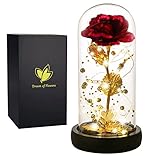 Christmas Women Gifts Birthday Gifts for Women Flowers for Delivery,Galaxy Artificial Flower with 2 Light Modes Light Up Rose in Glass Dome,Colorful Glass Rose,Birthday Wedding Anniversary Xmas Gift