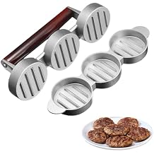 Mini Burger Press,Sausage Patty Press,Slider Burger Press to Make 3 Patties At A Time,Round Slider Press for Mini Burgers,Hamburger Patty Press for Mini Burger,Barbecue,Picnic,Camping, Etc