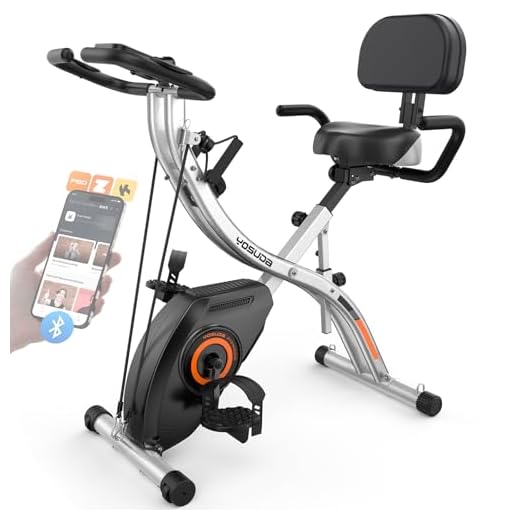 YOSUDA Exercise Bike, 5 in 1 Folding Exercise Bike for Seniors 330lbs Capacity, Magnetic X-Bike with 16-Level Resistance, Back Support Cushion for Home Gym Workout