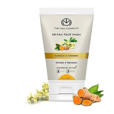The Man Company De Tan Face Wash with Turmeric & Moringa Tan Removal, Oil Control & Deep Cleansing Blackheads Removal (100 ml (Pack of 1)) Cover