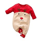 Baby Strampler Weihnachten Weihnachtsoutfit,Strampler Junge Mädchen,Neugeborenes Santa Elfen Schlafstrampler mit Hut Weihnachts Party Kleidung Set