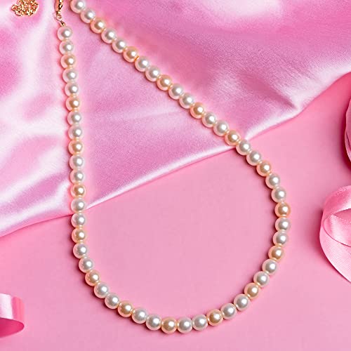 Estele Two Tone Pearl Necklace for Women, gold, adjustable - Image 3