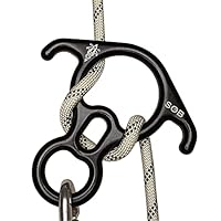 SOB 40 KN Abseilachter Figur 8 Ring Seil Abseilgerät Aluminium Magnesium Legierung Sicherungsgerät mit Gebogenem Ohr, Abseilausrüstung für Outdoor, Klettern, Hängematte