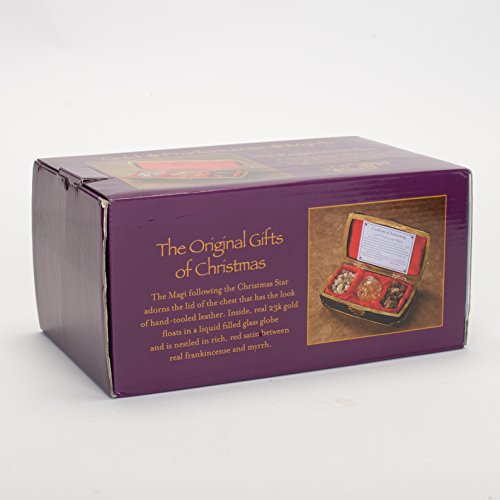 Real Gold Frankincense & Myrrh Regal Christmas Music Box - Plays Joy to The World and We Three Kings - Thumbnail 3