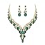 2Pcs-Green Gold-Tone