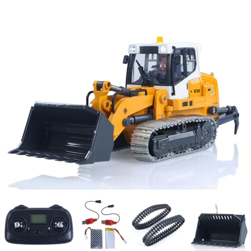 TOUCAN RC HOBBY 1/50 RC Electric Lifting Tracked Loader LR636 2.4G Construction Vehicle Metal Bucket Tracks Ripper RTR Model Light Sound Battery for Adult