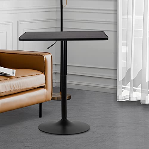 Monibloom Bar Table Square Cocktail Table, 31.5 Inch Adjustable-Heigh Pub Table Sturdy Base Bistro Table For Dining Room Home Kitchen Patio Bistro, Black #TOP1