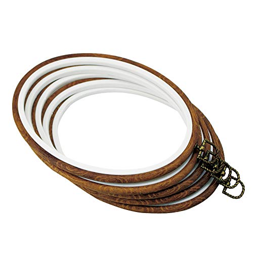 9'' Oval Embroidery Hoops - guofa 5PCS Decorative Cross Stitch Hoop Set, Imitated Wood Embroidery...