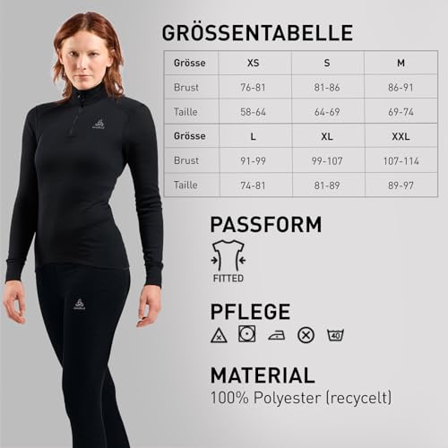 Odlo Thermounterwäsche Damen Active Warm I Langarm Thermoshirt I Warme Skiunterwäsche