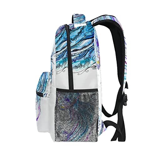 Ocean Jellyfish School Backpack Bookbag for Boys Girls Teens Casual Travel Bag Computer Laptop Daypack4