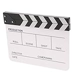 Größe: 30 x 25 cm perfk Premium Filmklappe Regieklappe Szenenklappe Synchronklappe Regisseur Klappe, weiß