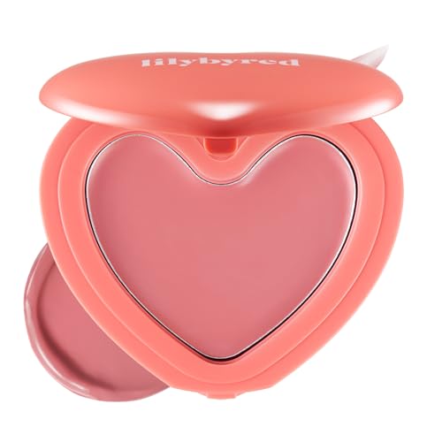 Image of lilybyred Luv Beam Cheek Balm | Heart-Shaped Korean Cream Blush, Semi-Matte, Healthy Glow, Long-Lasting, Blendable & Buildable, Lightweight, Natural-Looking Color, 0.12 oz (03 Mood Rose)
