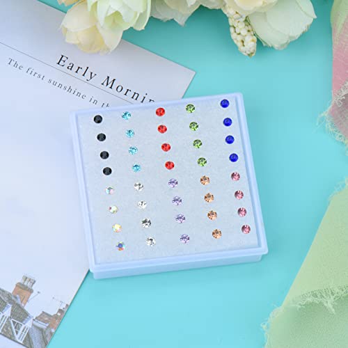 Plastic Earrings,80Pcs Colorful Cubic Zirconia Earrings For Gril, Medical Grade Plastic Post Earrings For Sensitive Ears, 3Mm Stud Earrings For Women Hypoallergenic #TOP3