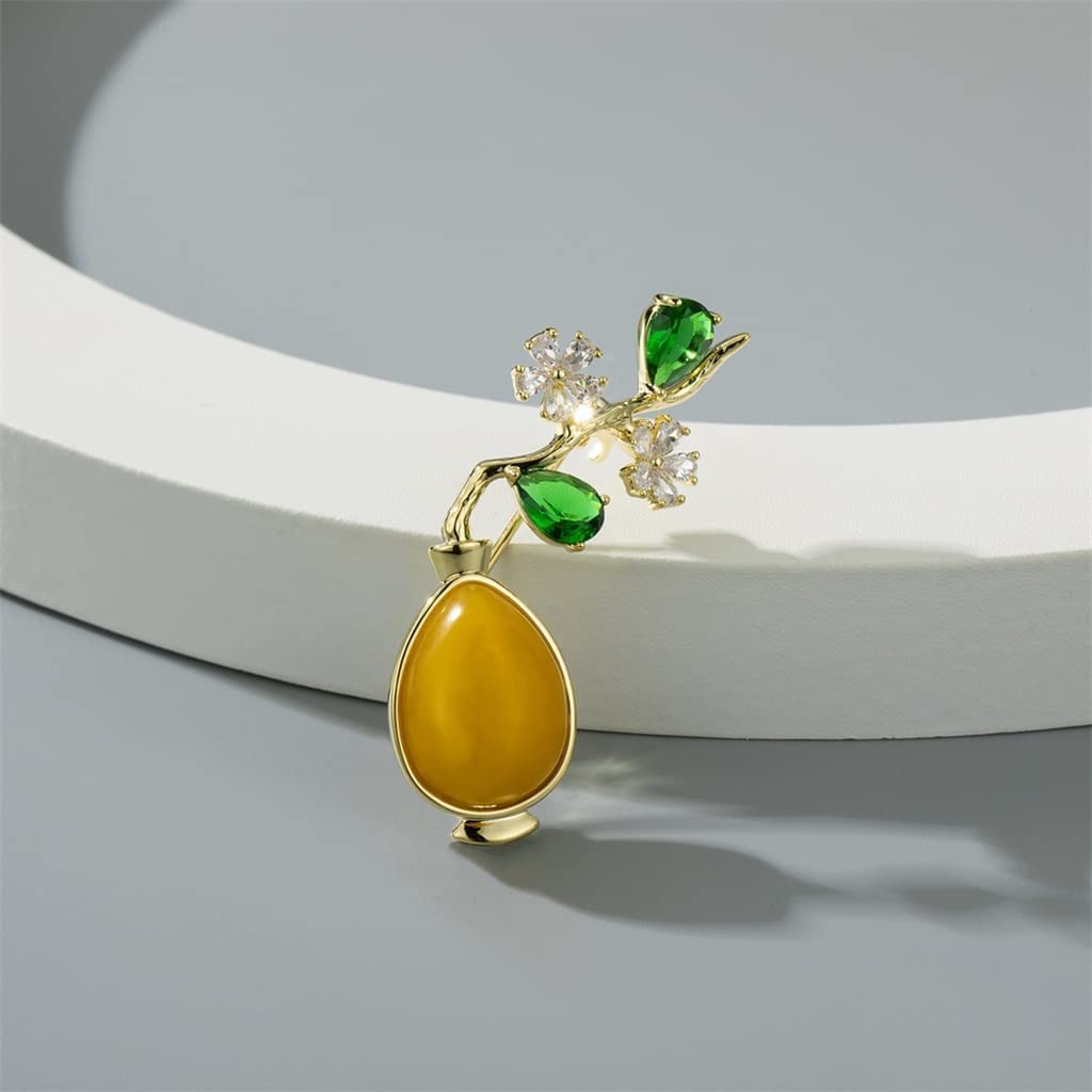 LNNSHX Broschen Kupfer Vintage Brosche Elegante Exquisite Kunst Kragennadel für Strickjacke Schal Pin Schmuck Geschenk Kragen Clips Anstecknadel ()