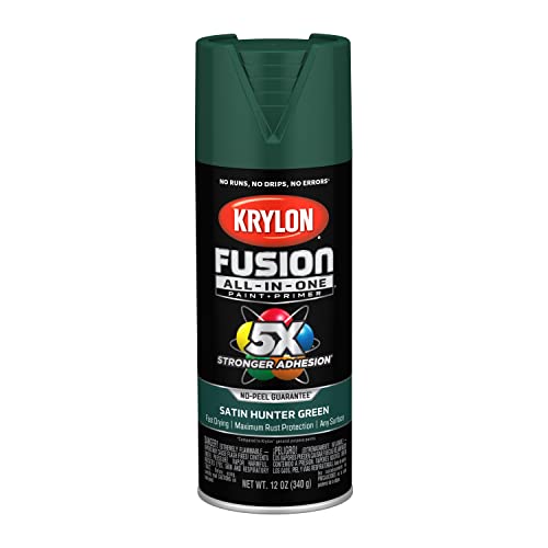 Krylon K02943007 Fusion All-In-One, Satin, Hunter Green, 12 oz.