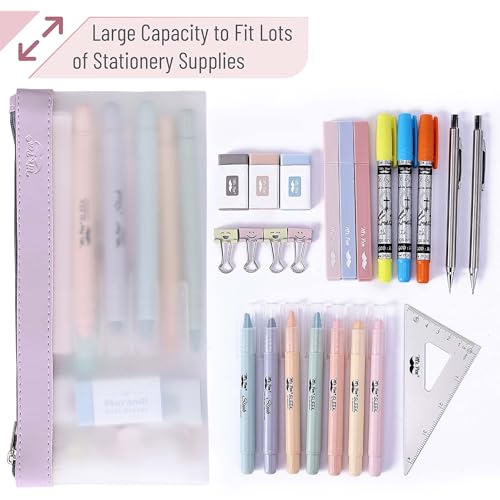 Image of Mr. Pen- Clear Pencil Pouch, 8.50 inchx4.25 inch, 3 Pack, Durable TPU Material | Medium Water-Resistant Pencil Bags with Smooth Zipper, Multipurpose Clear Pouch for Stationery, School, Office