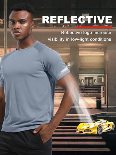 Image of Men's Quick-Dry Sportswear T-Shirts,4 /6 Pack Breathable Moisture Wicking Gym Tops for Training & Workout,Short Sleeve Tees
