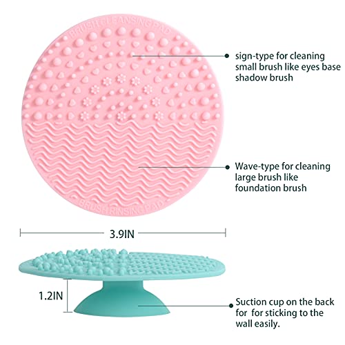 Make Up Brush Cleaning Mat, Cosmetic Brush Cleaning Pad, Brush Cleaner Mat, Portable Silicone Robber Scrubber Matt Washing Tool Washer Removal For Make-Up Paint Brushes For Makeup Lover Artist #TOP1