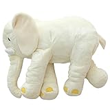 MorisMos Stuffed Elephant Plush Toy Off-white 24 Inch