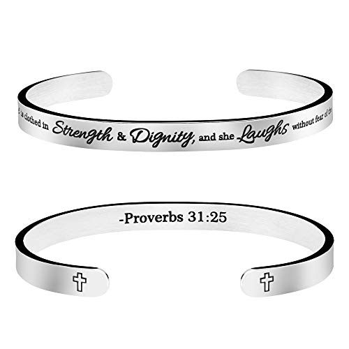 JoycuFFInspirational Mantra Cuff Bracelets for Women Friend Encouragement Gift for Her Personalized Birthday Jewelry