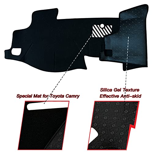 Keegtbox Dash Mat Cover Custom Interior Center Console Compatible With Toyota Camry Sedan 2012 2013 2014 2015 2016 2017 Dashboard Mat Covers Accessories (Black Trim) #TOP1