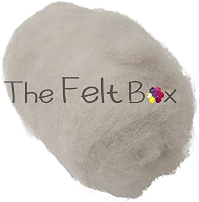 Carded Wool for Felting, Needle Felting Wool, Wool Batt, Craft Wool, Single Shade, 100 Grams 3.5 Oz (Linen (82))