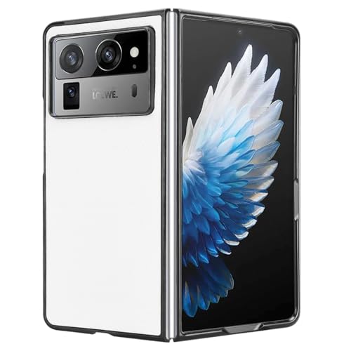 Image of for Tecno Phantom V Fold2 Case Carbon Fiber Texture Shockproof PU+PC Phone Cover - White