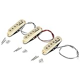 Wilkinson Juego de pastillas de bobina simple de cerámica Vintage Tone de LOW GAUSS para guitarra estilo Strat, Marfil