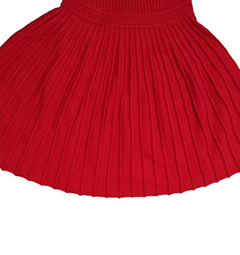 Toddler Girl Christmas Sweater Dress Outfit Baby Girl Long Sleeve Dress Girl Uniform Jumper Girls Halloween Coats 1T 2T (Red 90) #TOP4