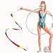 Hpmjz 6 Pcs Dance Ribbons Rainbow Gymnastics Ribbon Dance Twirling Sticks Batons Streamers Gymnastics Ribbon Dancing Ribbons for Artistic Dancing Talent Shows Dances Party Props
