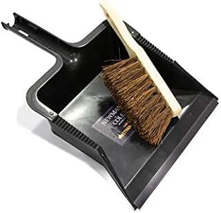 Newman and Cole Large Garden Dustpan and Brush Set - Outdoor Dust Pan Scoop with Stiff Hand Brush