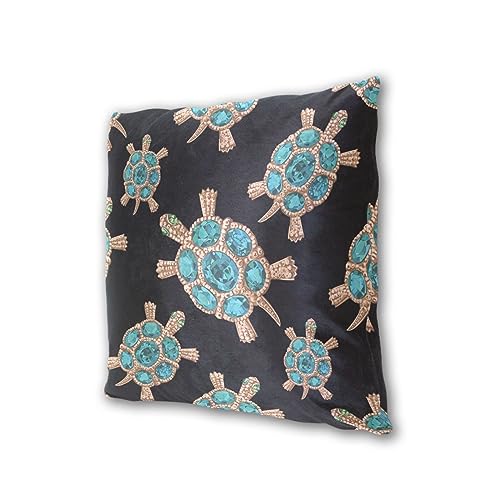 KLL Capa de almofada de flanela com pedras azuis tartaruga com pedras azuis pacote com 12 fronhas de