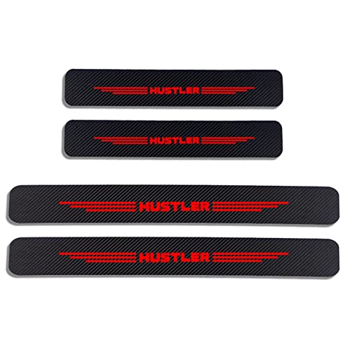 4 Pièces Plaques Plinthes en Fibre De Carbone pour Suz-uki HUSTLER, Protection De Seuil De Porte Voiture Kick Plates Door Sill Contre Les Rayures Bandes Décoratives Autocollants Cover