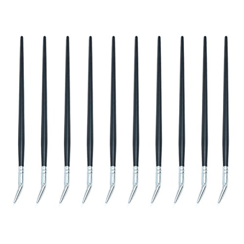 10 PCS Pro Applying Liner to Eye Corners Bent Angled Eyeliner Brush