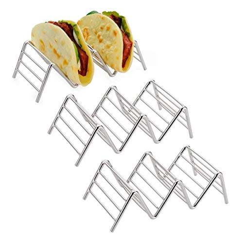 Amazer 3-Pack Taco Holder, Taco Stand Stainless Steel Rustproof Taco Rack Hold 2