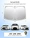 REEVAA 2025 Upgraded Car Windshield Sun Shade [99% Sun Protection for Ultimate Interior Protection] Keep Cool, Foldable Sunshade Car Accessories with Storage Bag | Small (59
