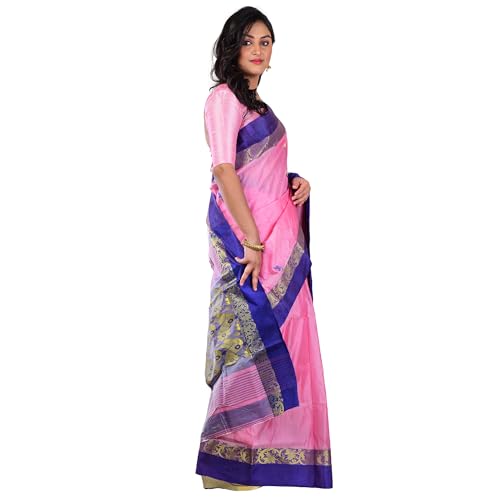 Aishani Collection pink tussar silk saree in tussar silk – image 2
