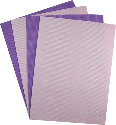 Image of KCS 4 /6 pc of 12 inch x 18 inch(30cmx45cm) 18CT Counted Cotton Aida Cloth Cross Stitch Fabric (4 pc, Lavender+Pink)