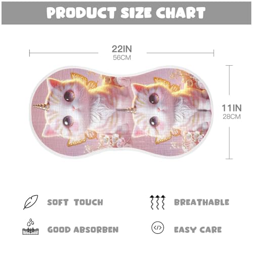Muslin Burp Cloth for Baby 2PCS Cute Pink Cat Super Absorbent Burping Cloths, Bibs for Newborn Boys Girls4