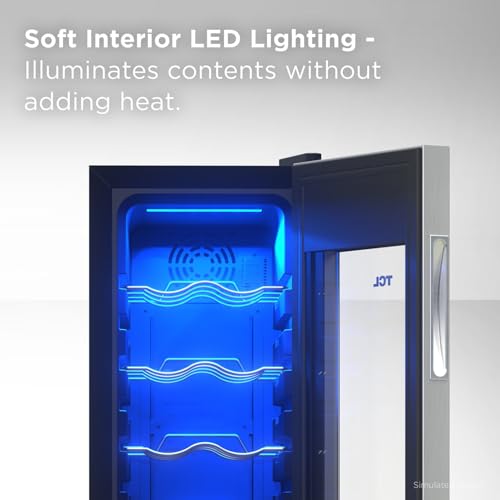 Image of TCL 12-Bottle Wine Cooler Mini Fridge with Glass Doors