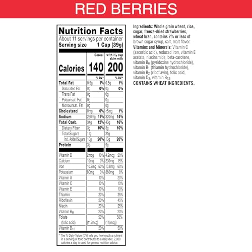 Kellogg's Special K Breakfast Cereal, Family Breakfast, Fiber Cereal, Family Size, Red Berries (3 Boxes)