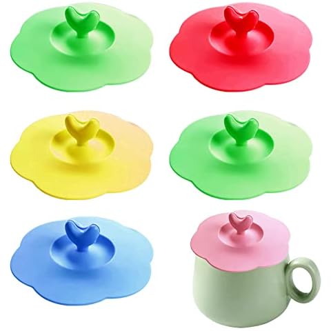 Silicone Cup Covers with Heart Handles Cover