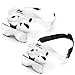 Gafas Lupa de 2 Luces LED Lupa de Cabeza con 5 Lentes Intercambiables de Gran Aumento y 9 Pinzas de Precisión para Coser, Relojero, Reparaciones, Soldadura, Móvil, Artesanía