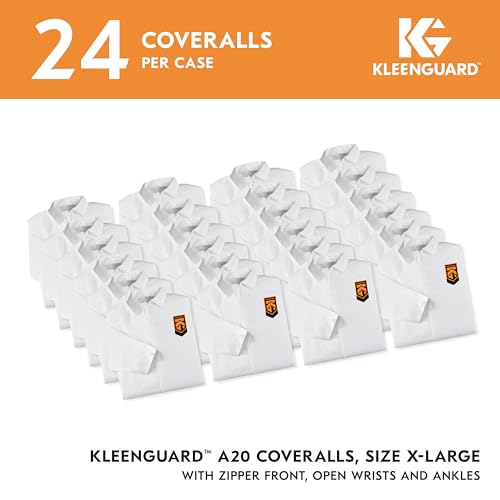 Image of KleenGuard A20 Breathable Particle Protection Coveralls (49004), REFLEX Design, Zip Front, White, XL, 24 / Case
