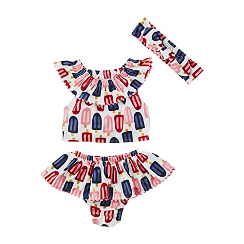 Mud Pie Girls Toddler Bikini And Headband Set, Popsicle, 5T #TOP10